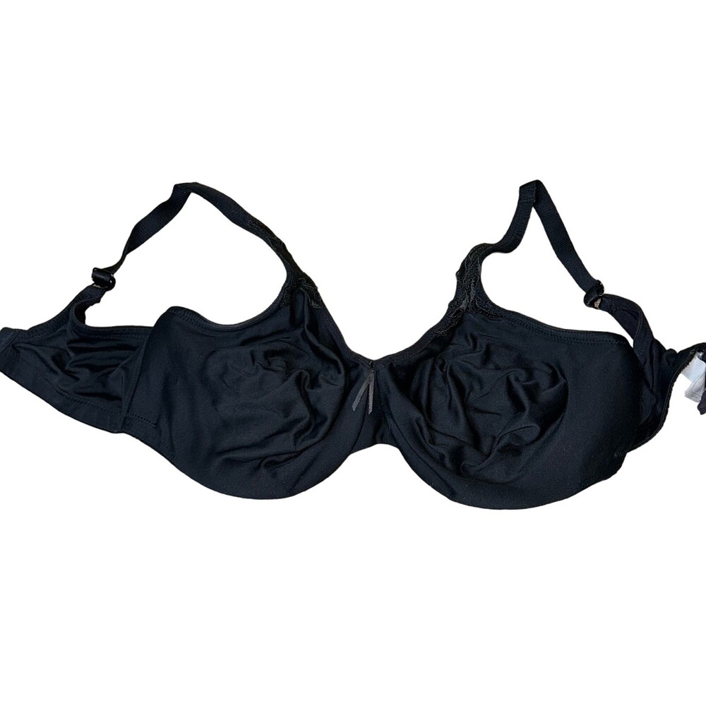 Wacoal bra 38 DD black lace underwire no padding satin inside pocket for padding